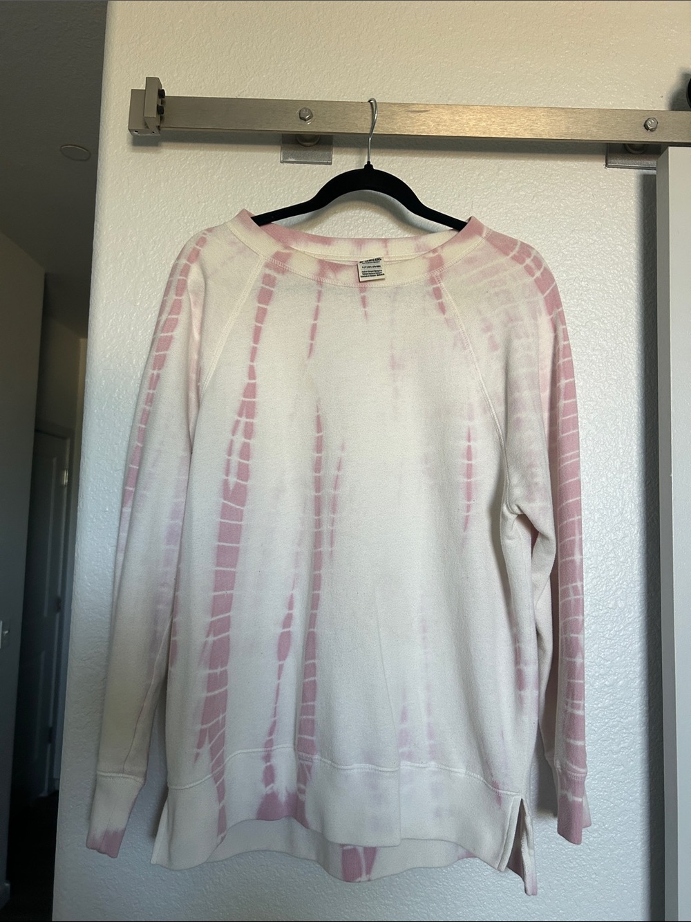 Cream & Pink tie dye crewneck from PINK